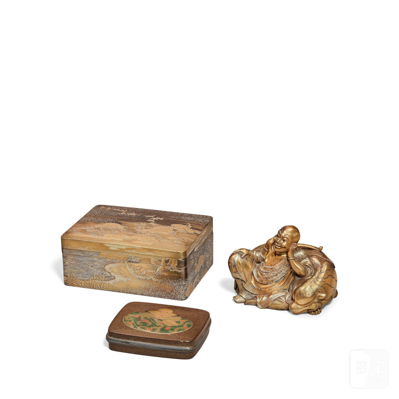 江戶/明治時代 漆金盒三件 | THREE LACQUER BOXES